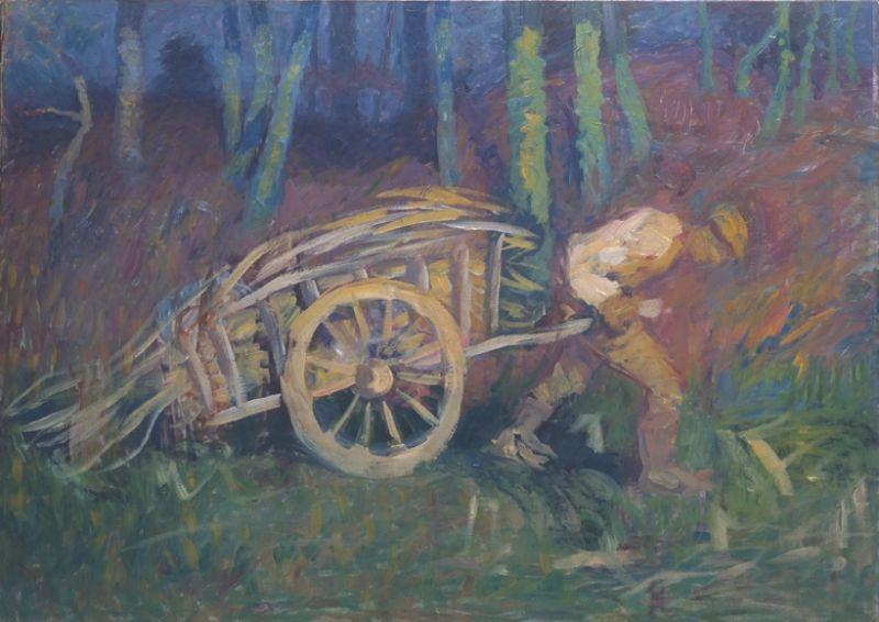 Ivan Grohar Moz z vozom France oil painting art